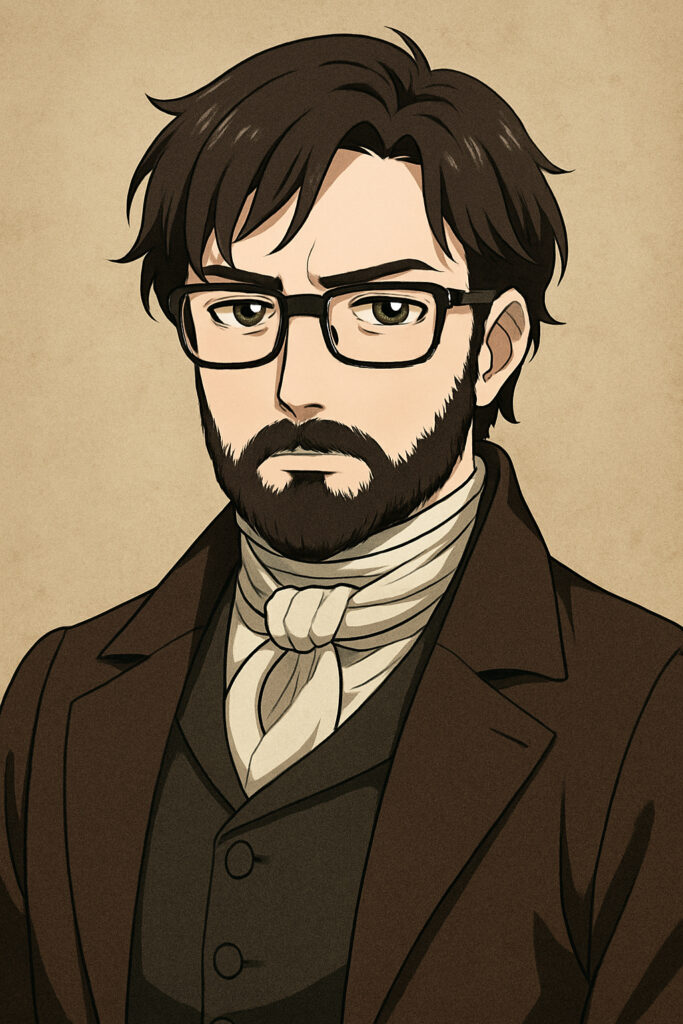 Illustrated portrait of author Alonzo Hays